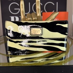Michael Kors Black and Cream Zebra Wallet